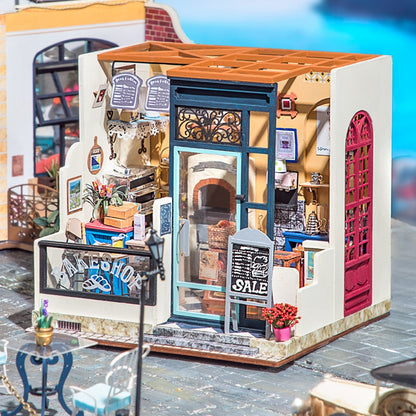 Rolife DIY Wooden Dollhouse Kit - Nancy's Bake Shop Miniature Doll House with Furniture - Perfect for Kids and Adults - DG143