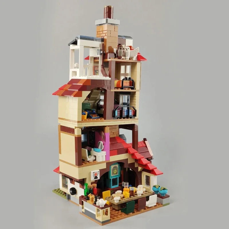 NEW In Stock Attack On The Burrow Diagoned Alley With Figure Building Block Compatible With Harry 75980 Toys For Kids Xmas Gifts