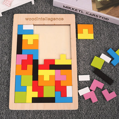 Russian Block Puzzle Wooden Educational Toy for Kids