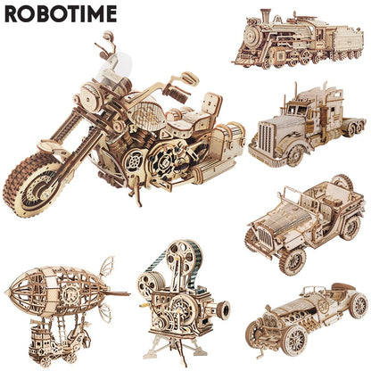 Robotime ROKR DIY 3D Wooden Puzzle Gear Model Building Kit Toys Gift for Children Teens