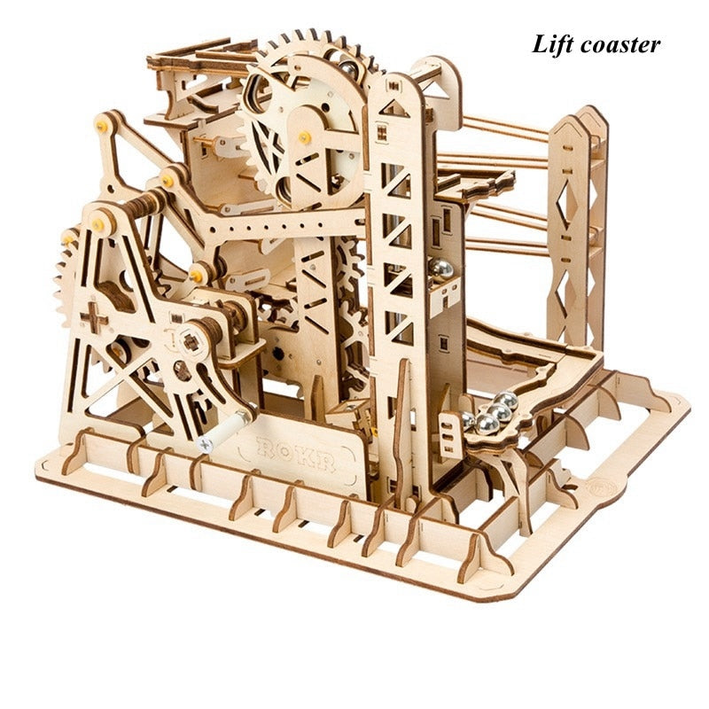 DIY 3D Wooden Puzzle Kit - Lift coaster - Fun and Challenging Model Building Blocks Assembly Toy