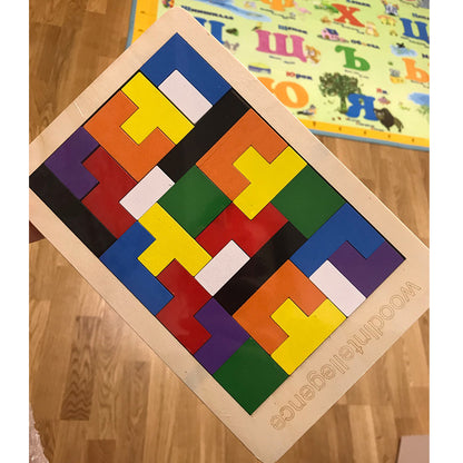 Russian Block Puzzle Wooden Educational Toy for Kids