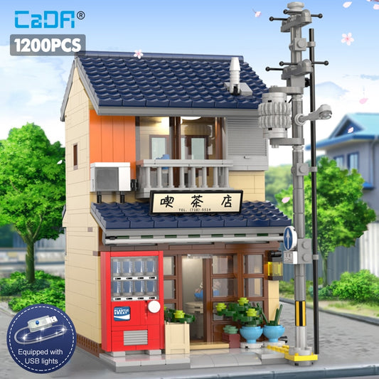 Cada Japanese Tea Shop - 1200 Piece LED City Architecture Building Blocks Set - Educational Toy for Kids 14+