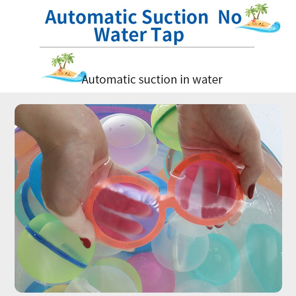 Water Bomb Splash Balls Reusable Water Balloons Absorbent Ball Outdoor Pool Beach Play Toy Pool Party Favors Water Fight Games