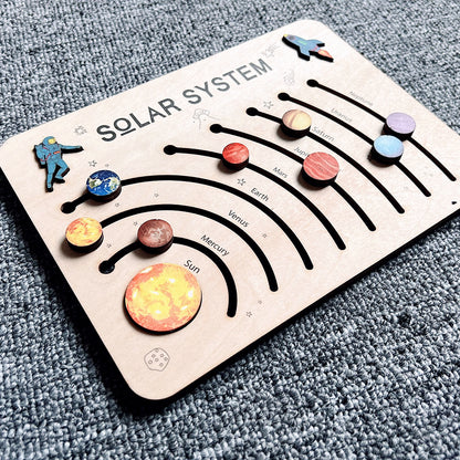 Explore the Universe with our Wooden Planets Puzzle - Perfect Educational Toy for Kids